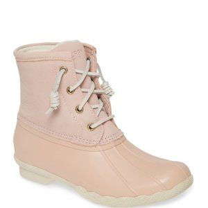 Light Blush Women's SPERRY Saltwater All Weather Duck Boots (LAST PAIR) Size 8